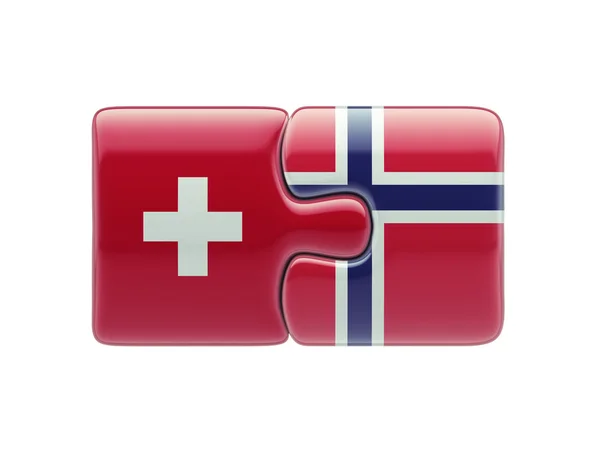 Noruega Suíça Puzzle Concept — Fotografia de Stock