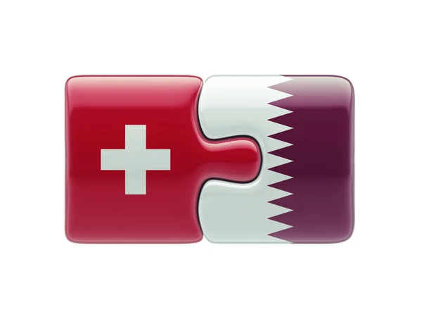 Qatar Suiza Puzzle Concepto — Foto de Stock
