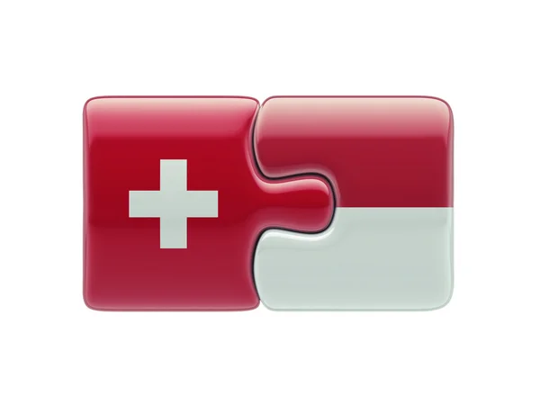 Indonesia Suíça Puzzle Concept — Fotografia de Stock