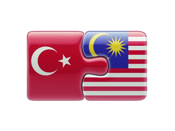 Turkiet Malaysia pussel koncept — Stockfoto