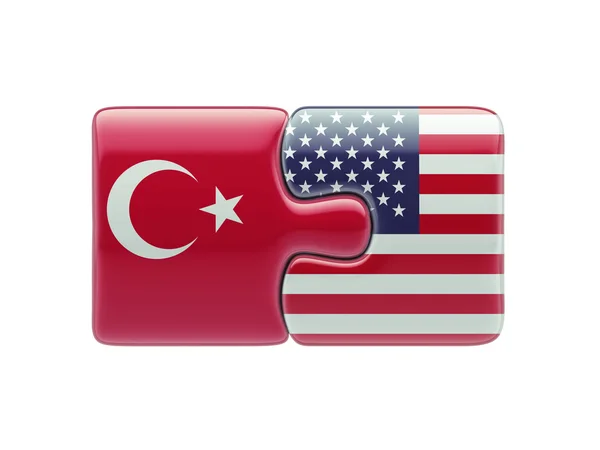 United States Turkey  Puzzle Concept — Stock Photo, Image