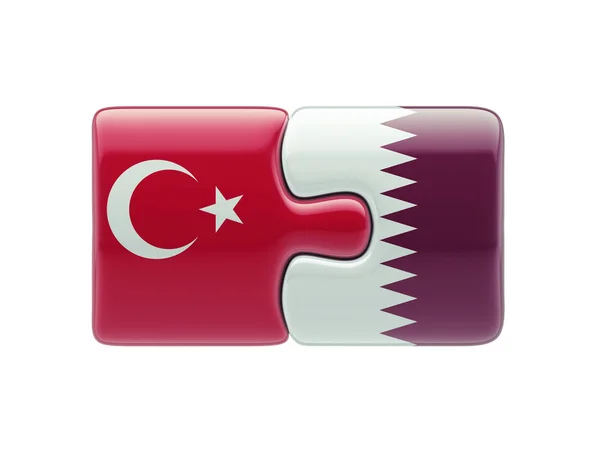 Qatar Türkei Puzzle-Konzept — Stockfoto