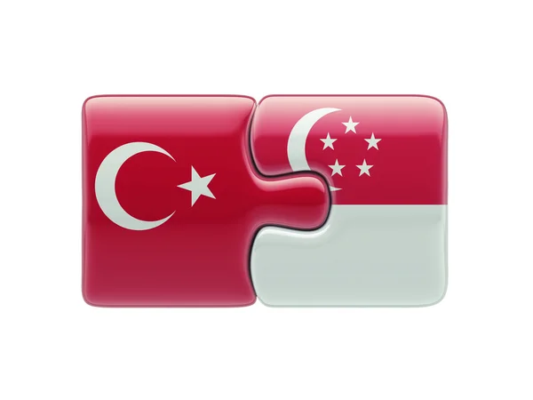 Singapore Türkei Puzzle-Konzept — Stockfoto