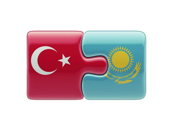 Kazakhstan Turquie Puzzle Concept — Photo