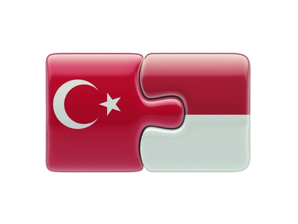 Indonesia Turkey  Puzzle Concept — Stock Photo, Image