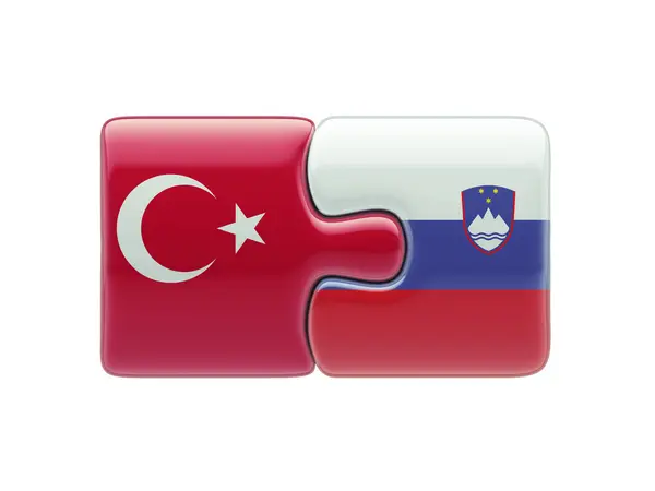 Slowenien Türkei Puzzle-Konzept — Stockfoto