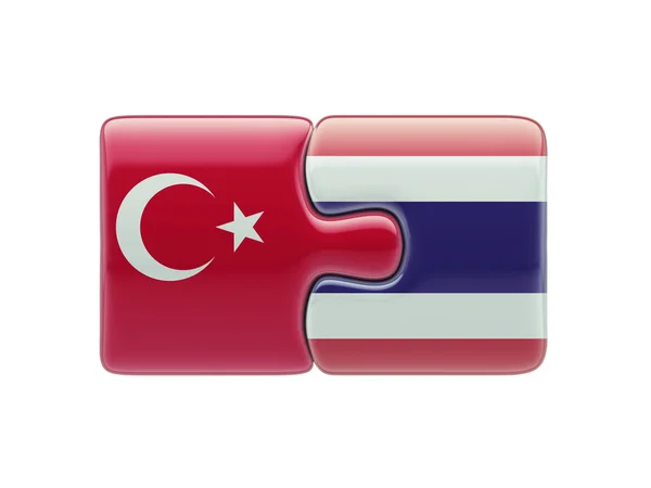 Thajsko Turecko Puzzle koncept — Stock fotografie