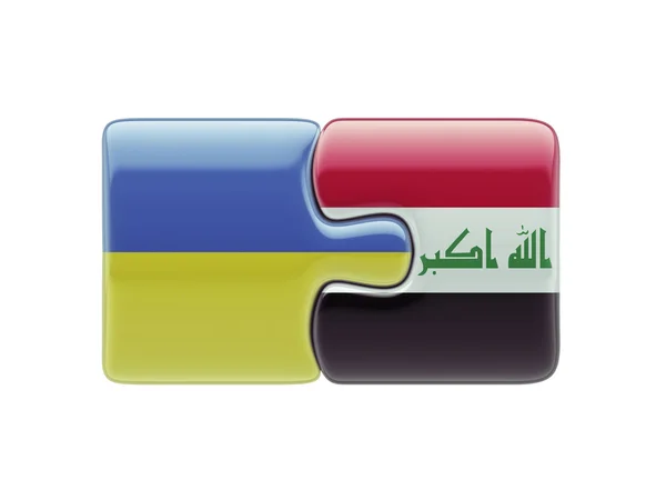 Ucrania Iraq Puzzle Concepto — Foto de Stock