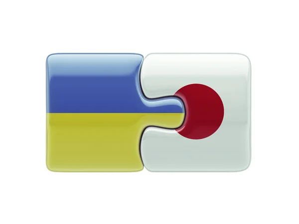 Ukraine Japan  Puzzle Concept — Stock Photo, Image