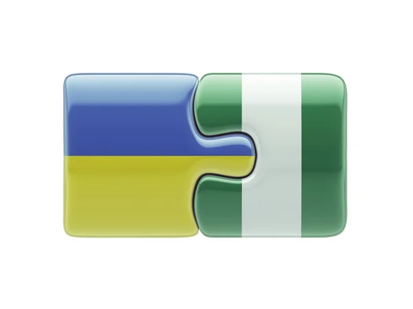 Ukraine Nigeria  Puzzle Concept — Stock Photo, Image