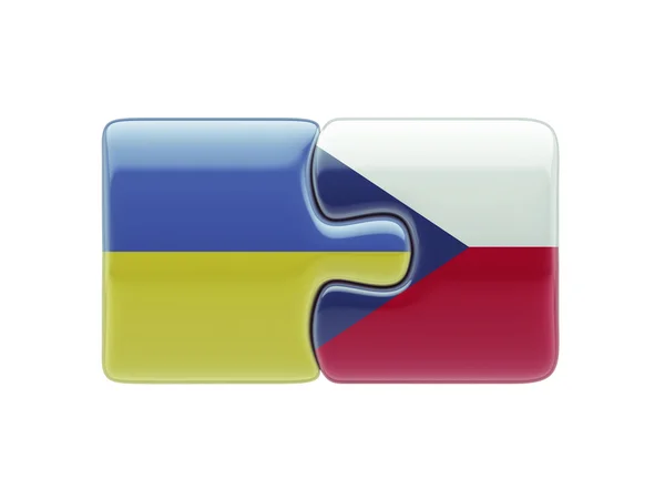 Ukraine Czech Republic  Puzzle Concept — Stock Photo, Image