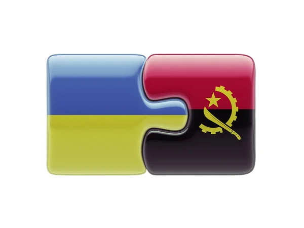 Ukraine Angola  Puzzle Concept — Stock Photo, Image