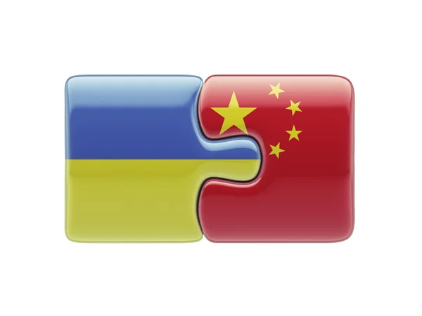 Ukraine Chine Puzzle Concept — Photo