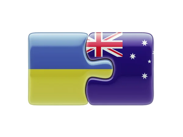 Ukraine Australia  Puzzle Concept — Stock Photo, Image