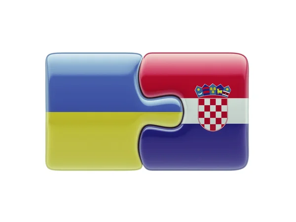 Ucraina Croazia Puzzle Concept — Foto Stock