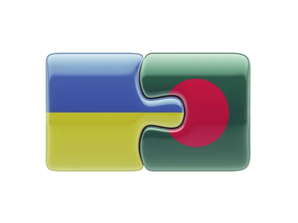 Ukraine Bangladesh  Puzzle Concept — Stock Photo, Image