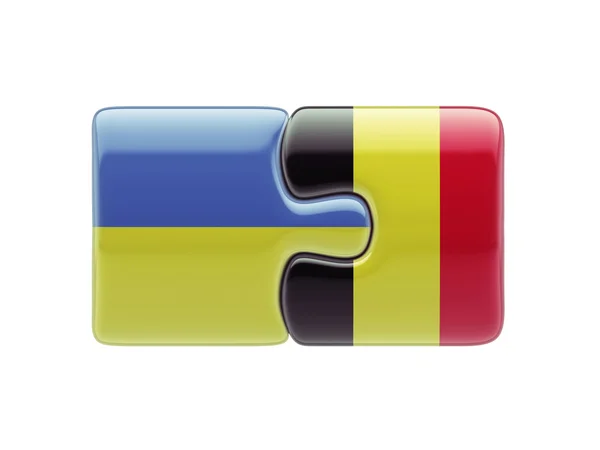 Ukraine Belgium  Puzzle Concept — Stock Photo, Image