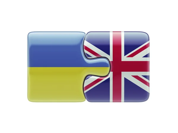 United Kingdom Ukraine  Puzzle Concept — Stock Photo, Image