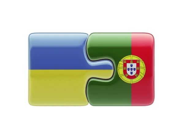 Portugal Ukraine  Puzzle Concept — Stock Photo, Image