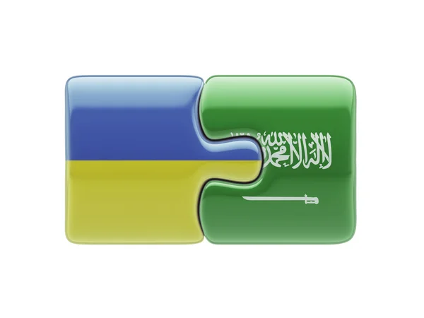 Saudi Arabia Ukraine  Puzzle Concept — Stock Photo, Image