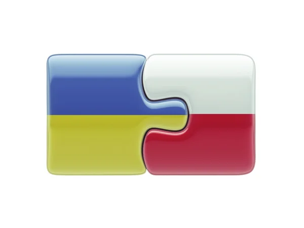 Poland Ukraine  Puzzle Concept — Stock Photo, Image