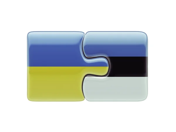 Estonia Ucraina Puzzle Concept — Foto Stock
