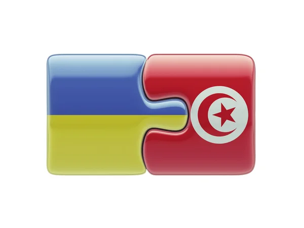 Tunisia Ukraine  Puzzle Concept — Stock Photo, Image