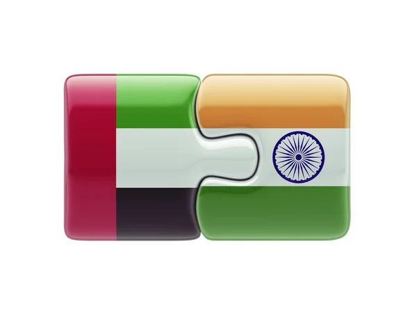 Indien Förenade Arabemiraten pussel koncept — Stockfoto