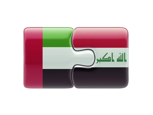 Irak vereint arabische Emirate Puzzle-Konzept — Stockfoto