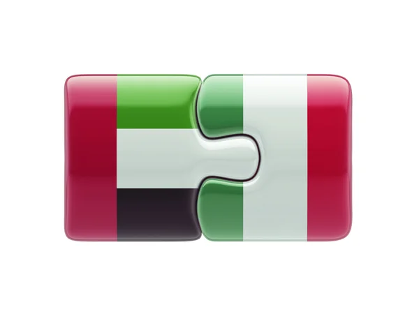 Italien vereint Arabische Emirate Puzzle-Konzept — Stockfoto