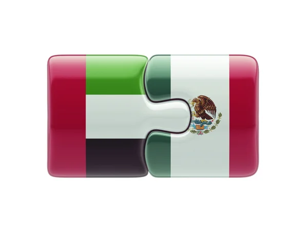 México Emiratos Árabes Unidos puzzle Concept —  Fotos de Stock