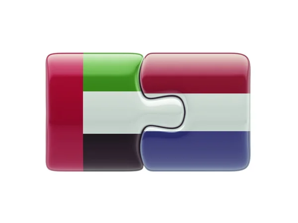 Netherlands United Arab Emirates Puzzle Concept — Stock Photo, Image