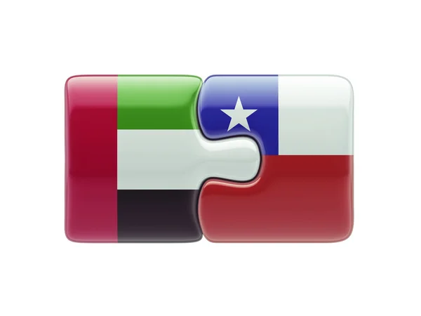 Chile United Arab Emirates puzzle Conceito — Fotografia de Stock