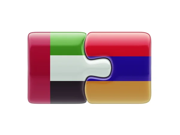 Armenia United Arab Emirates Puzzle Concept — Stock Photo, Image