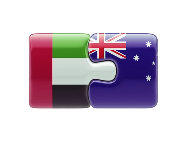 Australien vereint Arabische Emirate Puzzle-Konzept — Stockfoto