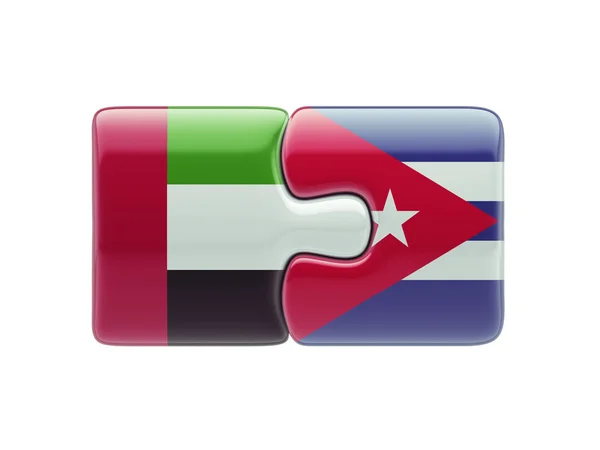 Cuba Emirati Arabi Uniti puzzle Concetto — Foto Stock