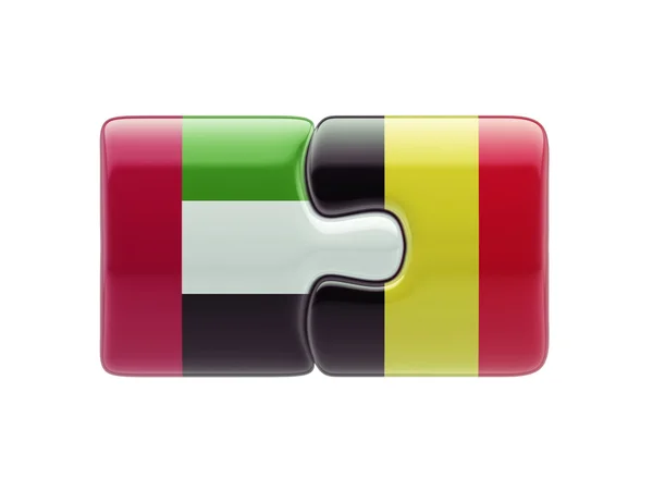 Belgium United Arab Emirates Puzzle Concept — Stock Photo, Image