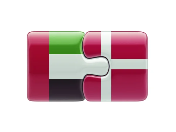 Denmark United Arab Emirates Puzzle Concept — Stock Photo, Image