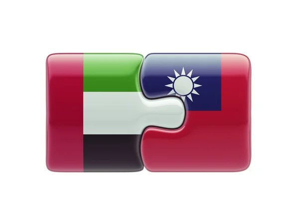 Taiwan United Arab Emirates Puzzle Concept — Stock Photo, Image