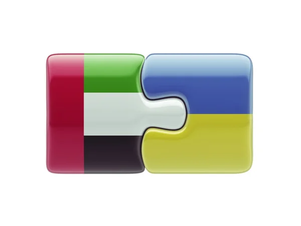 Ukraine Émirats arabes unis puzzle Concept — Photo