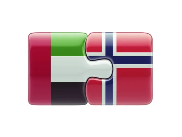 Norvegia Emirati Arabi Uniti Puzzle Concept — Foto Stock