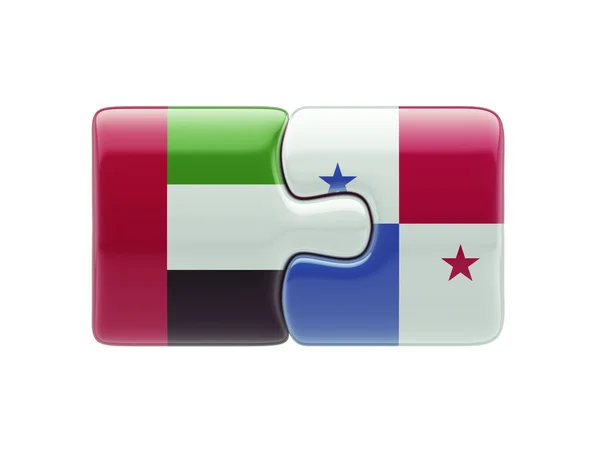 パナマ アメリカ合衆国アラブ エミレーツ航空パズル コンセプト — ストック写真
