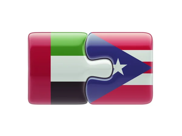 Puerto Rico United Arab Emirates Puzzle Concept — Stock Photo, Image