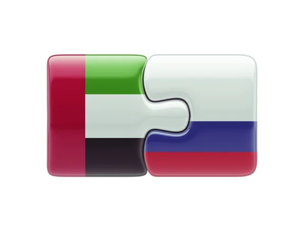 Rússia United Arab Emirates Puzzle Concept — Fotografia de Stock