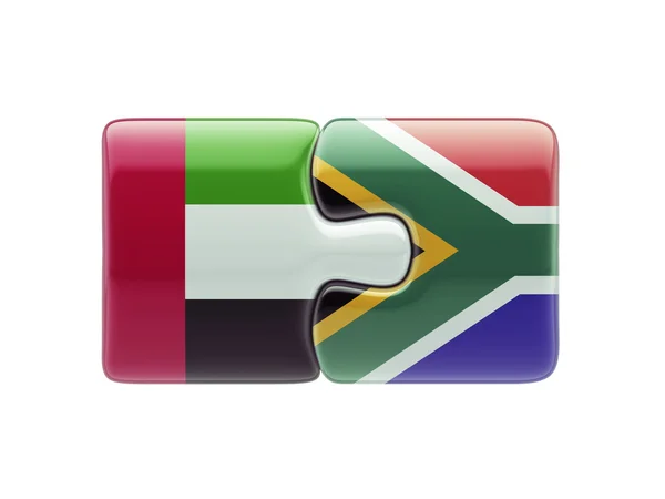 South Africa United Arab Emirates Puzzle Concept — Stock Photo, Image