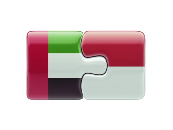 Indonesien vereinigte arabische Emirate Puzzle-Konzept — Stockfoto