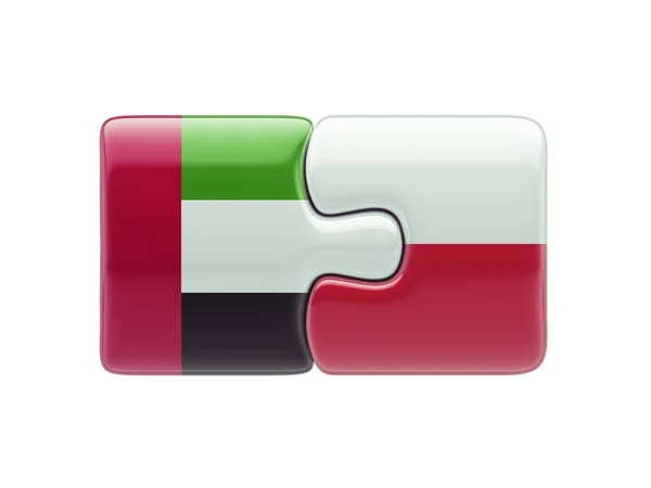 Polen vereint arabische Emirate Puzzle-Konzept — Stockfoto
