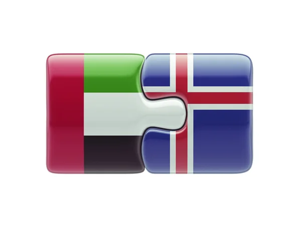 Islande Émirats arabes unis Puzzle Concept — Photo