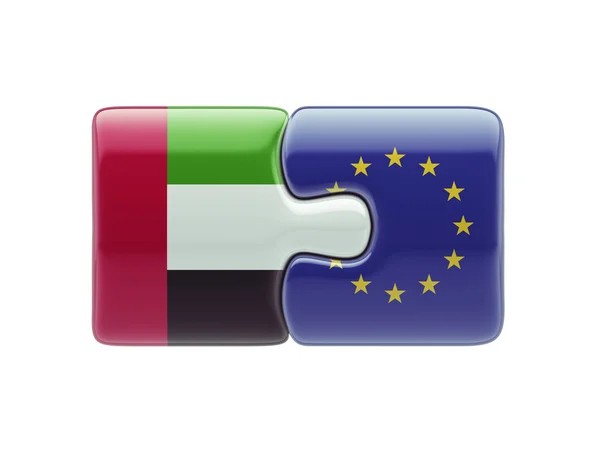 União Europeia United Arab Emirates Puzzle Concept — Fotografia de Stock