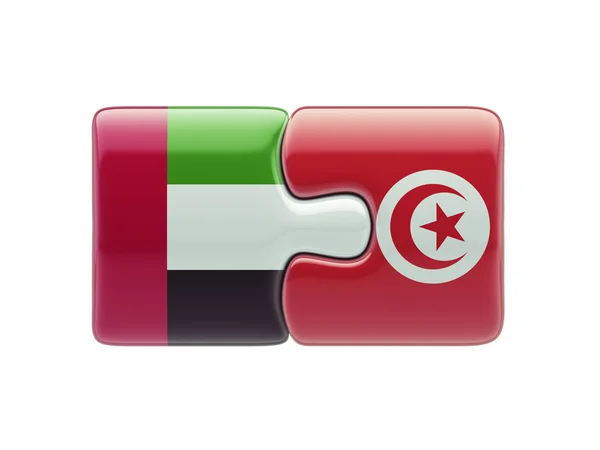 チュニジアのアラブ首長国連邦のパズルのコンセプト — ストック写真